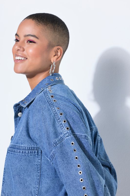 Риза дънкова с капси