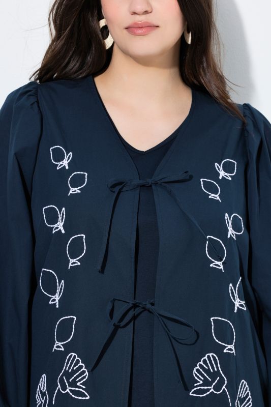 Eco Cotton Leaf Embroidered Jacket