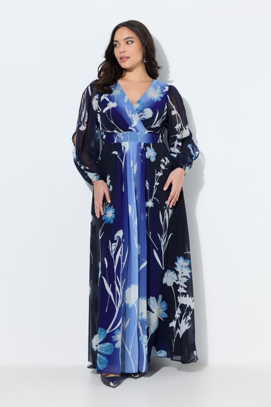 Floral Gradient Evening Gown