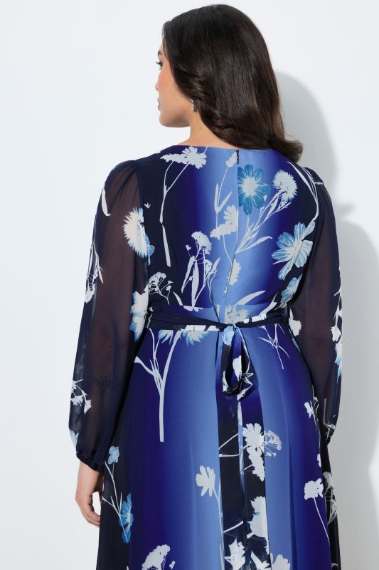 Floral Gradient Evening Gown