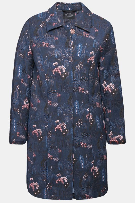 Long Floral Jacquard Jacket