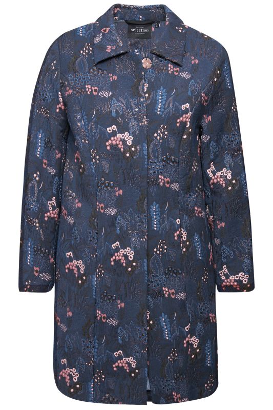 Long Floral Jacquard Jacket