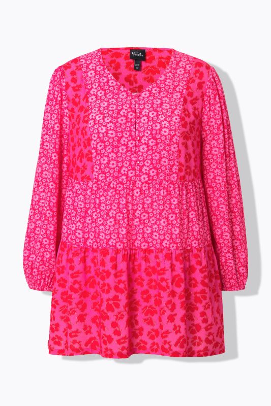 Mixed Floral Tunic Blouse