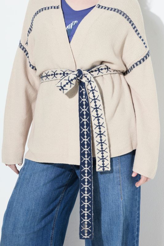 Жилетка плетена с колан 