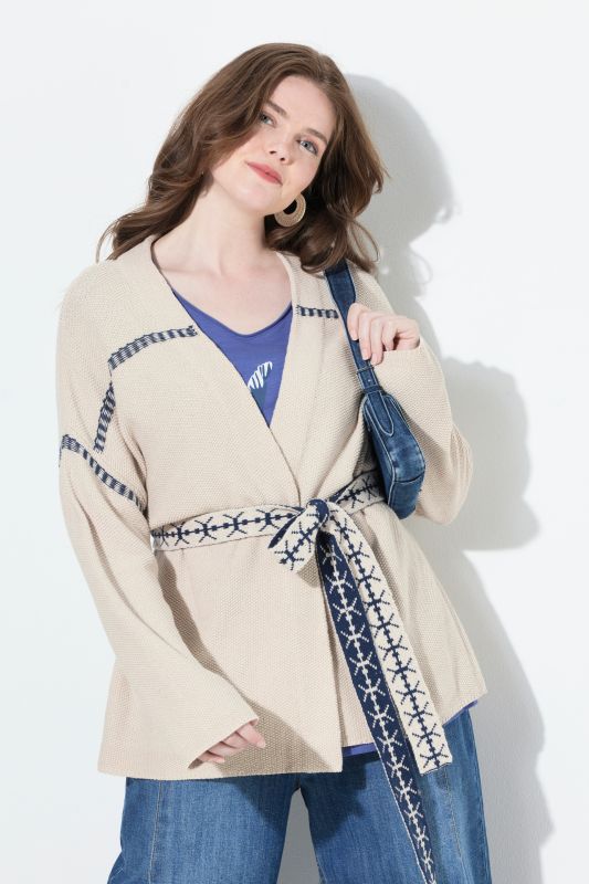 Жилетка плетена с колан 