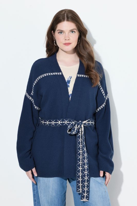 Жилетка плетена с колан 