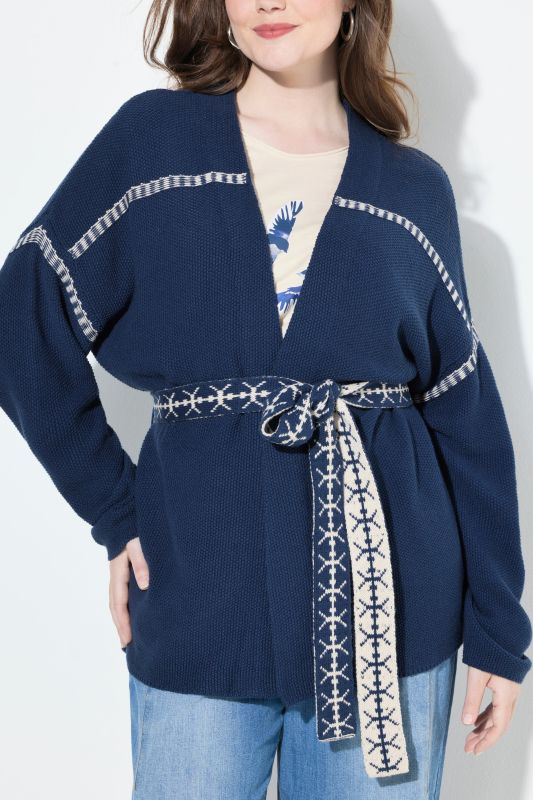 Жилетка плетена с колан 