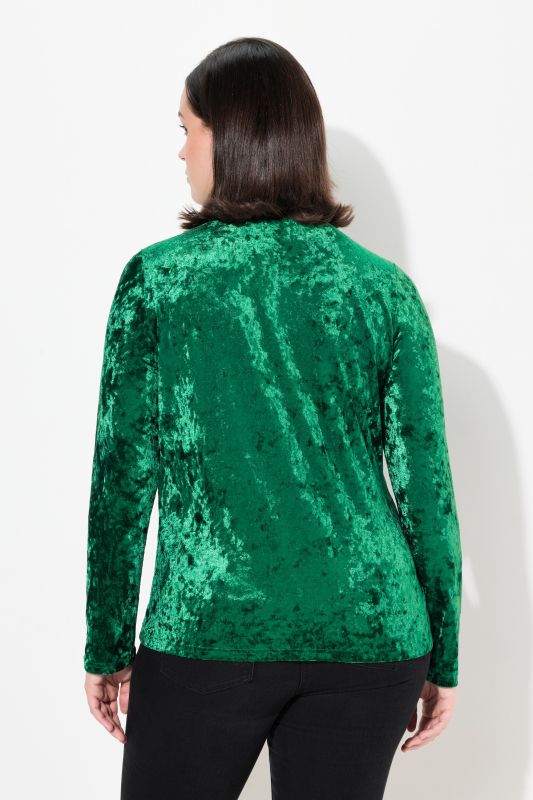 Блуза кадифена с поло яка