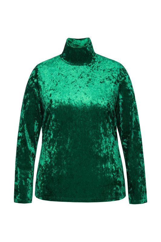 Блуза кадифена с поло яка