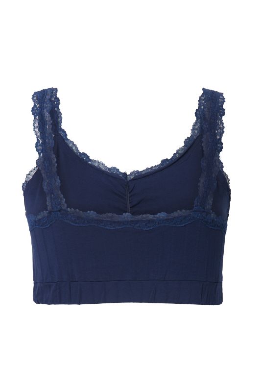 2 Pack Lace Trim Bralettes- Openwork Stripe