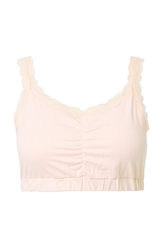 2 Pack Lace Trim Bralettes- Openwork Stripe