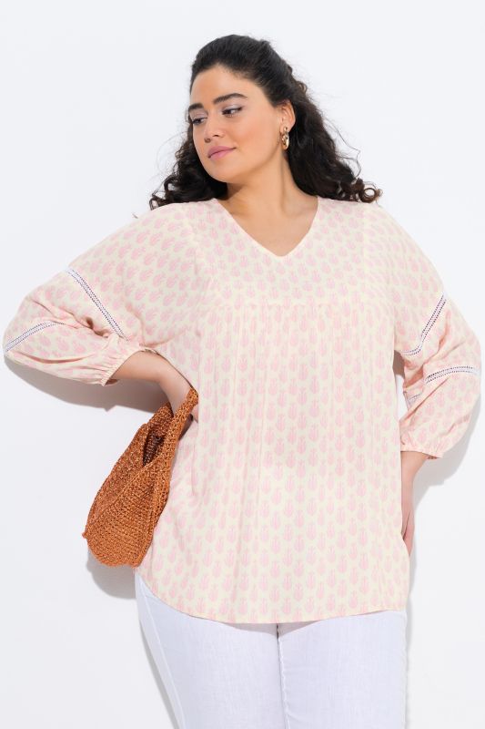 Блуза с принт на кактуси