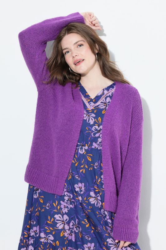 Wool Blend Open Shape Cardigan