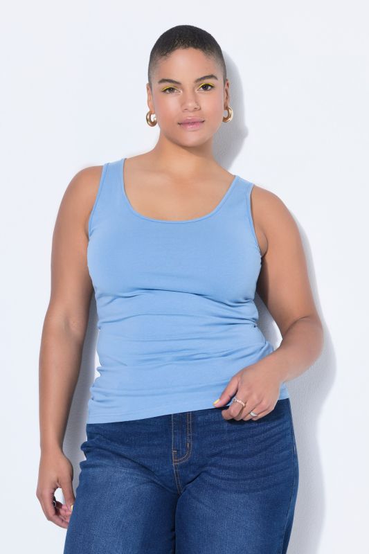 Basic Scoop Neck Cotton Stretch Tank Top