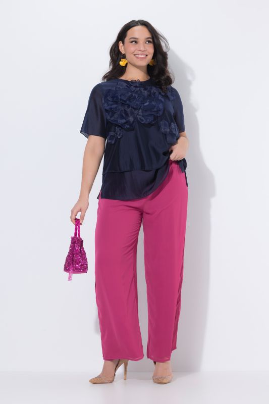 Layered Chiffon Wide Leg Pants