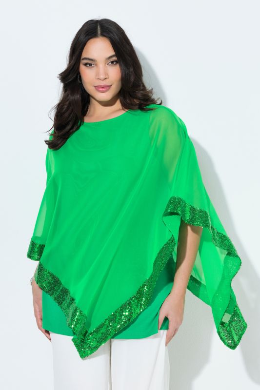 Блуза с пайети и асиметричен акцент