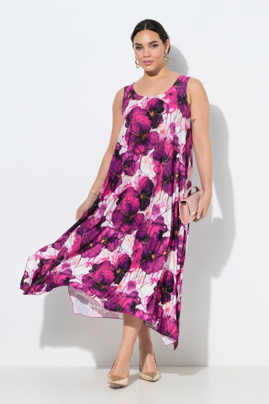 Рокля с акварелен флорален принт