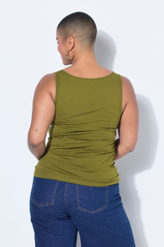 Basic Scoop Neck Cotton Stretch Tank Top