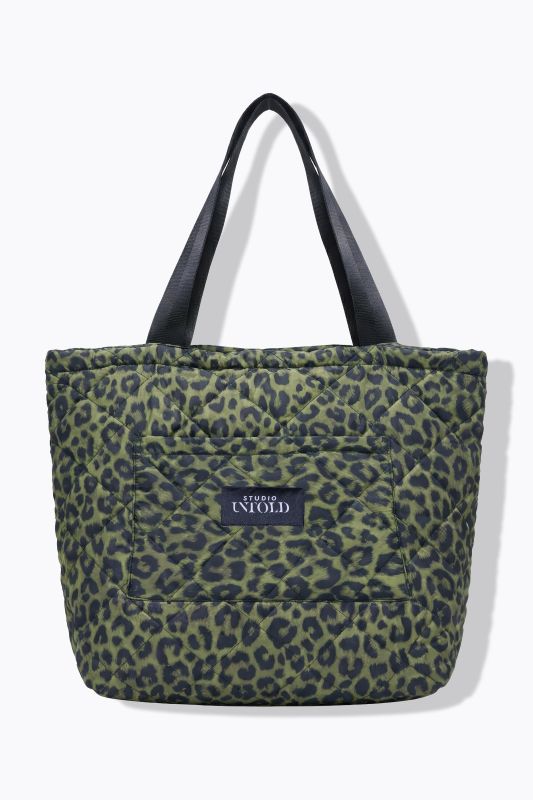 Quilted Leopard Print Tote Bag