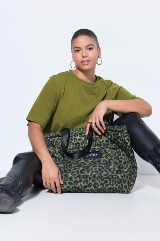 Quilted Leopard Print Tote Bag