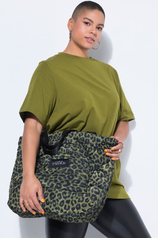 Quilted Leopard Print Tote Bag