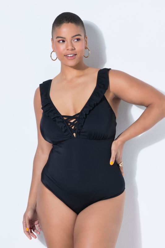 Swimsuit, soft cups, flounce