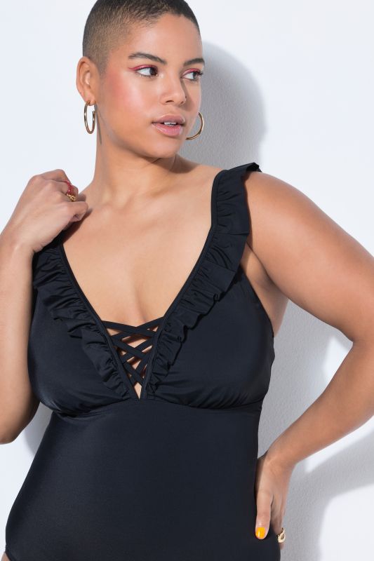 Swimsuit, soft cups, flounce