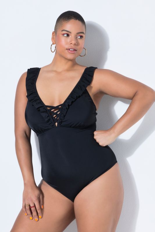 Swimsuit, soft cups, flounce