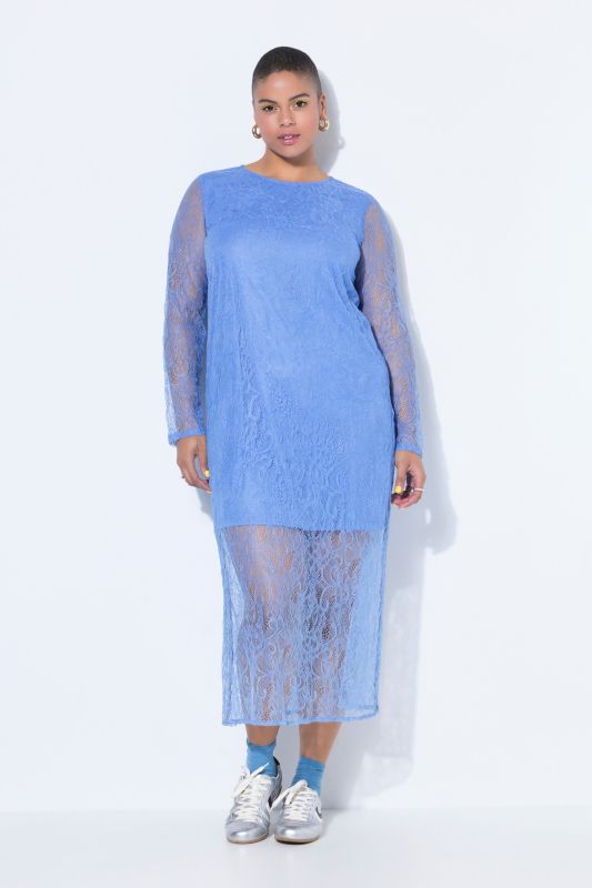 Midi Dress, Slim Shape, Lace, Long Sleeve