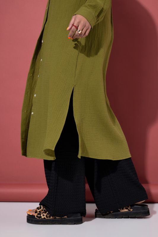 Muslin Long Sleeve Button Down Dress