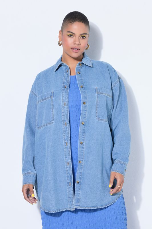 Oversized Long Sleeve Denim Shirt