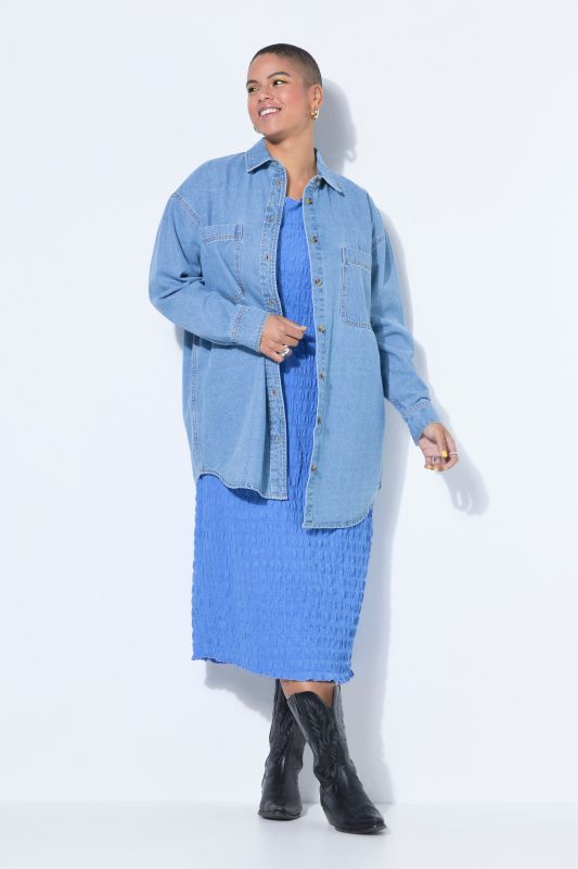Oversized Long Sleeve Denim Shirt