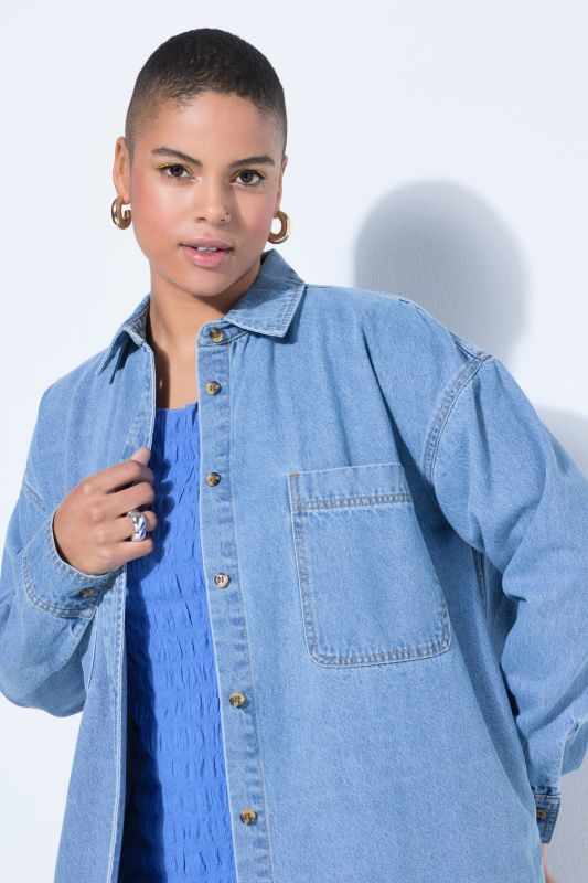 Oversized Long Sleeve Denim Shirt