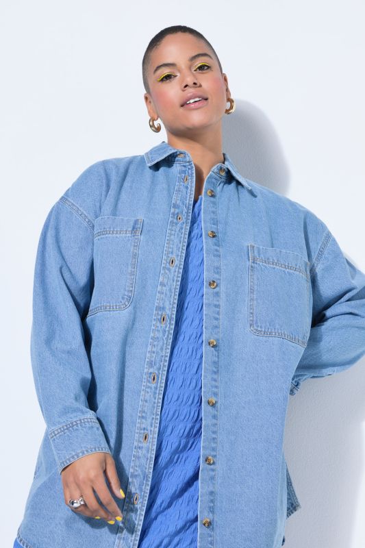 Oversized Long Sleeve Denim Shirt