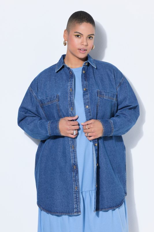 Oversized Long Sleeve Denim Shirt