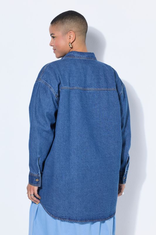 Oversized Long Sleeve Denim Shirt