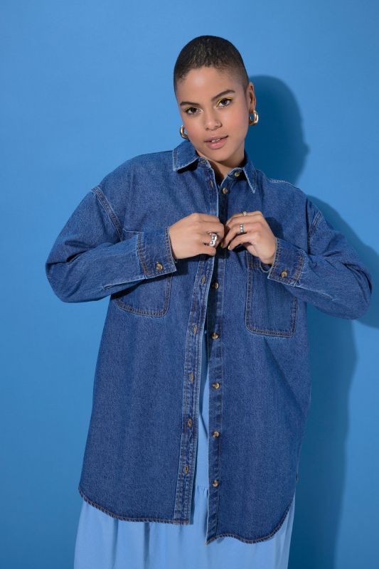 Oversized Long Sleeve Denim Shirt