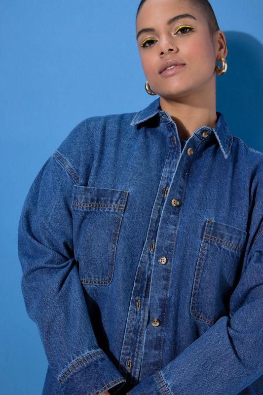 Oversized Long Sleeve Denim Shirt