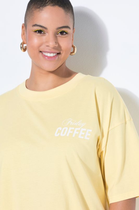 Тениска с графичен принт на кафе