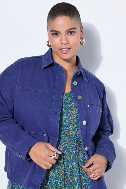 Яке дънково с метални копчета