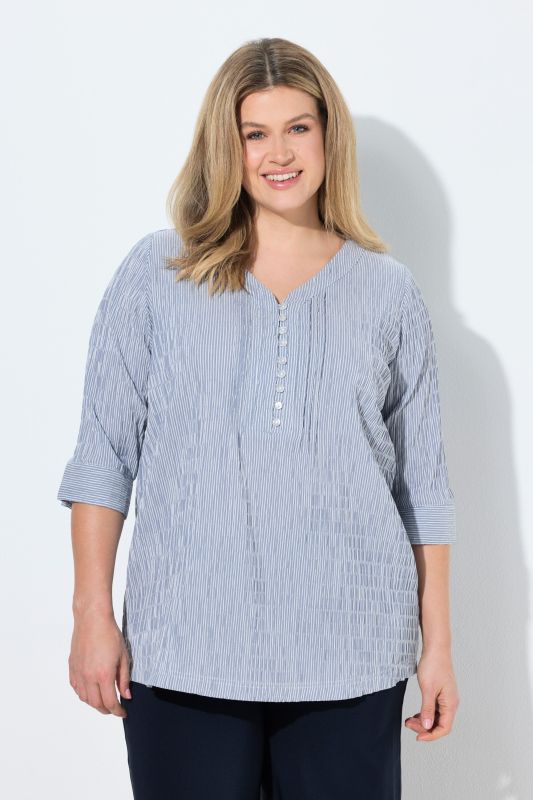 Textured Stripe Pintuck Shirt