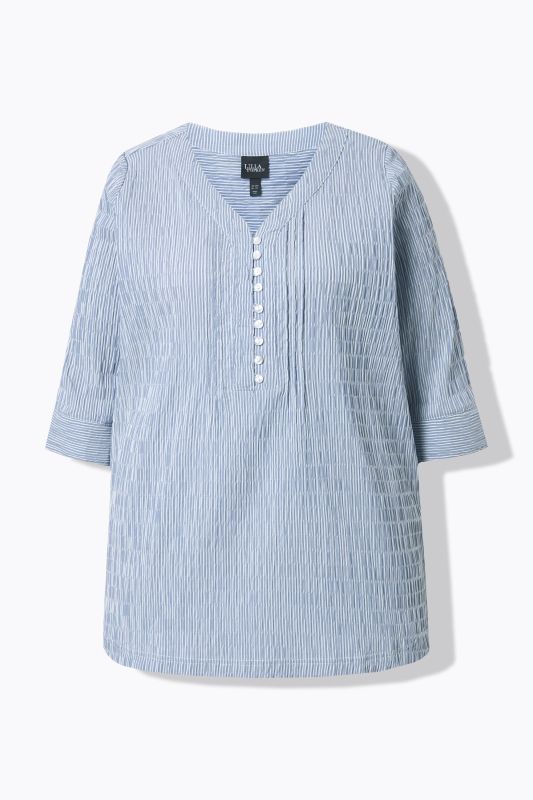 Textured Stripe Pintuck Shirt