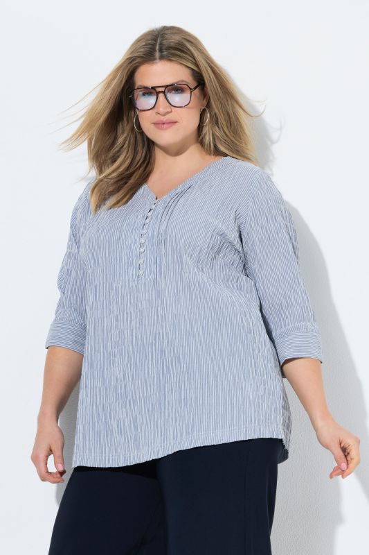 Textured Stripe Pintuck Shirt