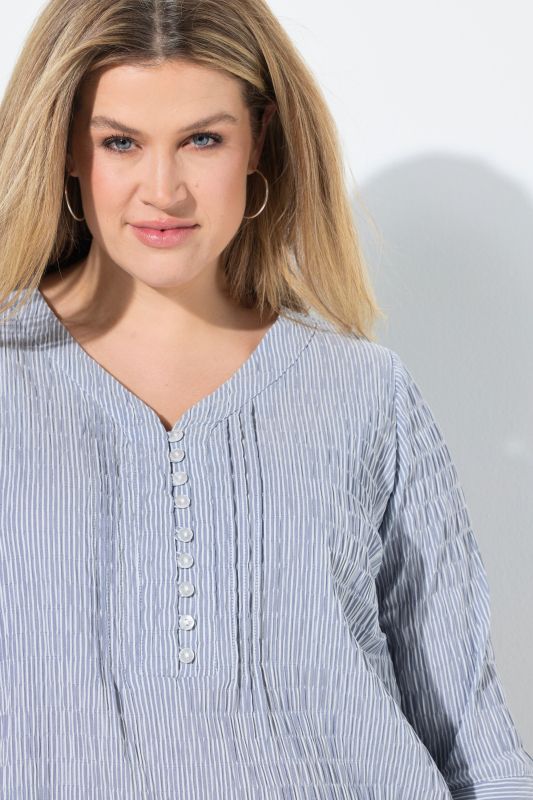 Textured Stripe Pintuck Shirt