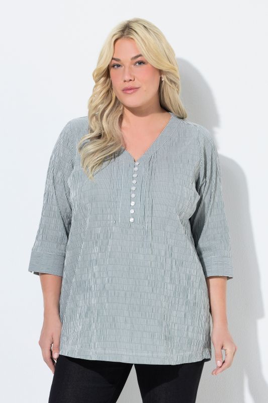 Textured Stripe Pintuck Shirt