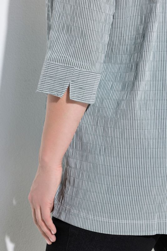 Textured Stripe Pintuck Shirt