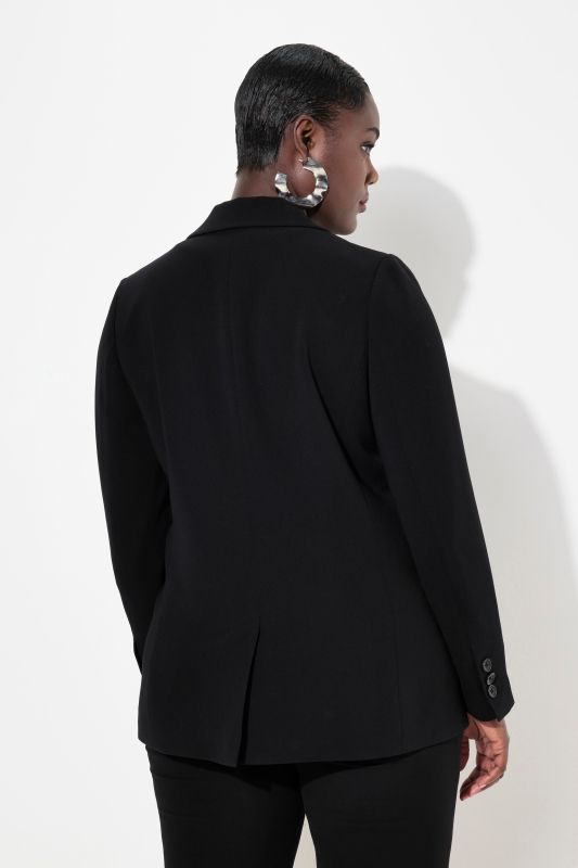 Triacetate Blend Lapel Collar Fully Lined Blazer