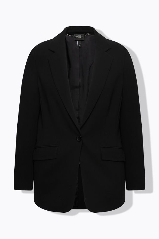 Triacetate Blend Lapel Collar Fully Lined Blazer