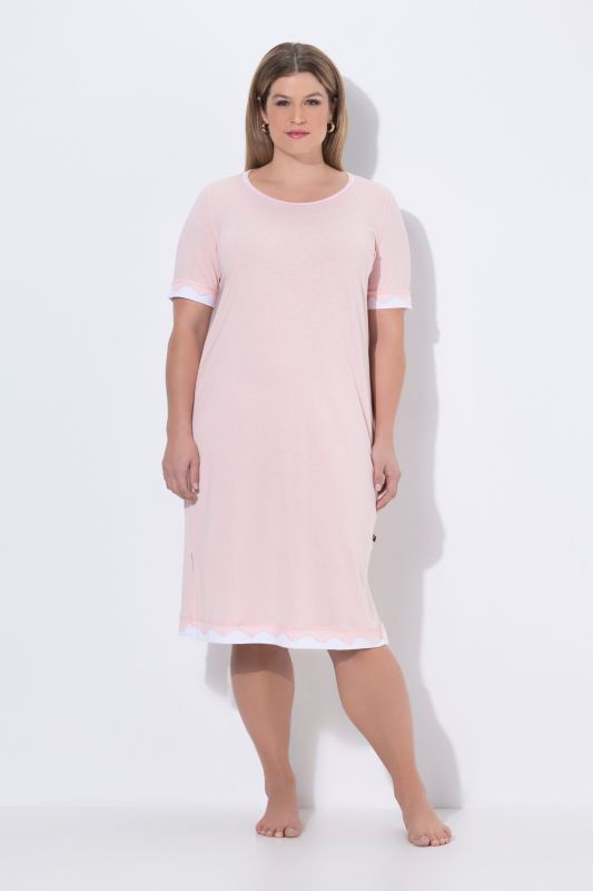 Lace Trim Short Sleeve Nightgown