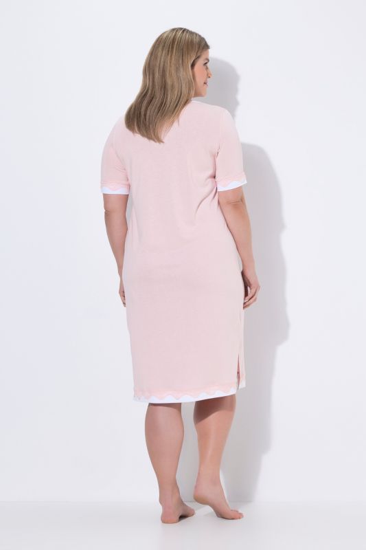 Lace Trim Short Sleeve Nightgown